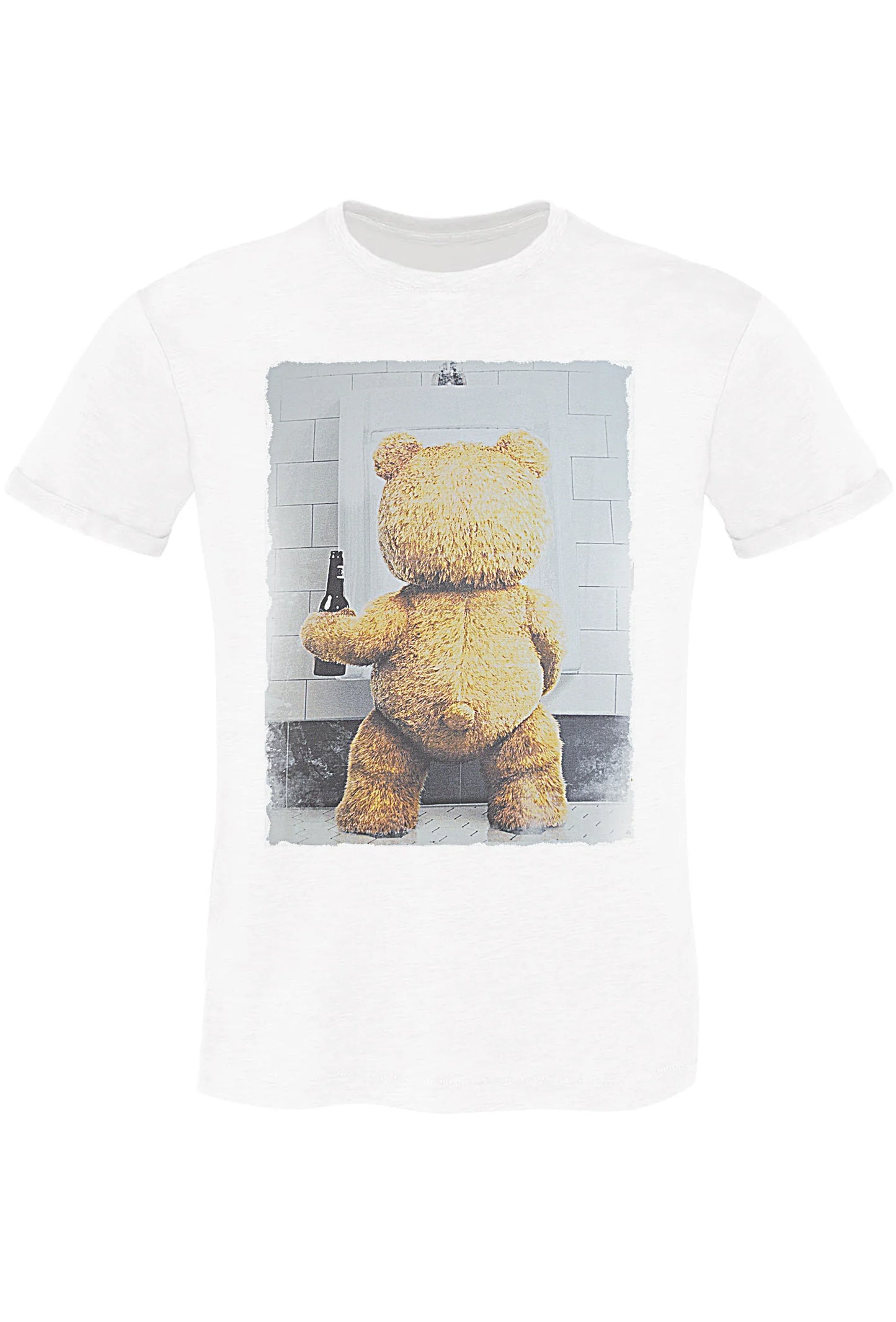 TeddyBear Beer Cartoon Fumetti 2064 T-shirt Urban Men Uomo 100% Cotone Pettinato JK - STREET STYLE