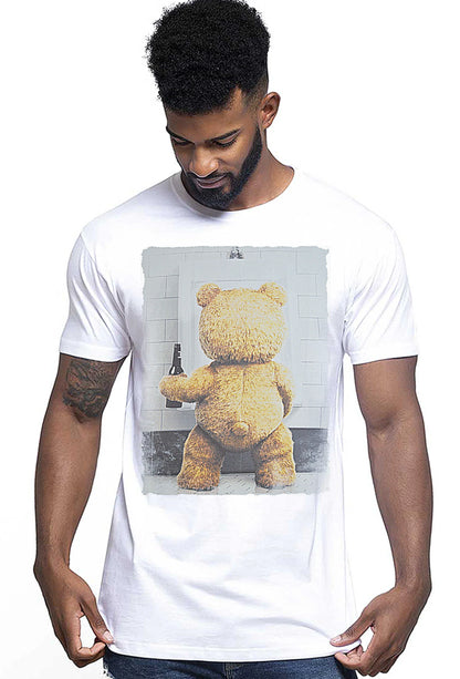 TeddyBear Beer Cartoon Fumetti 2064 T-shirt Urban Men Uomo 100% Cotone Pettinato JK - STREET STYLE