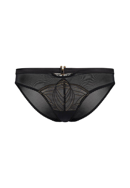 Gossard Viva Sheer Embroidered Bikini Panties Black - STREET STYLE
