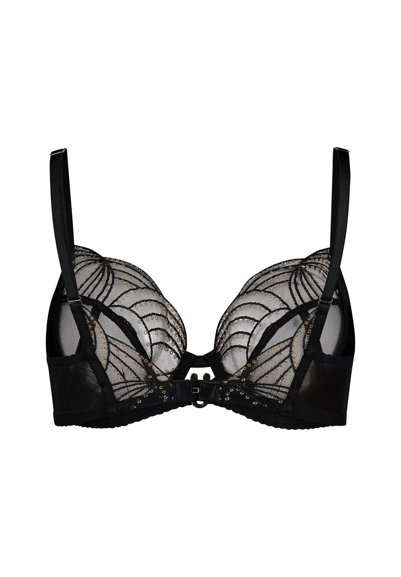 Gossard Viva Sheer Plunge Bra Black - STREET STYLE