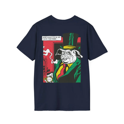 Pig Smoking - Comic Mafia - Unisex T-Shirt - Back Print - STREET STYLE