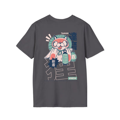 Tanuki - Japanese Yokai - Unisex T-Shirt - Back Print - STREET STYLE