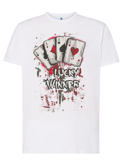 Lucky winner Poker Carte da Gioco 4-0 T-shirt Urban Men Uomo 100% Cotone Pettinato JK - STREET STYLE