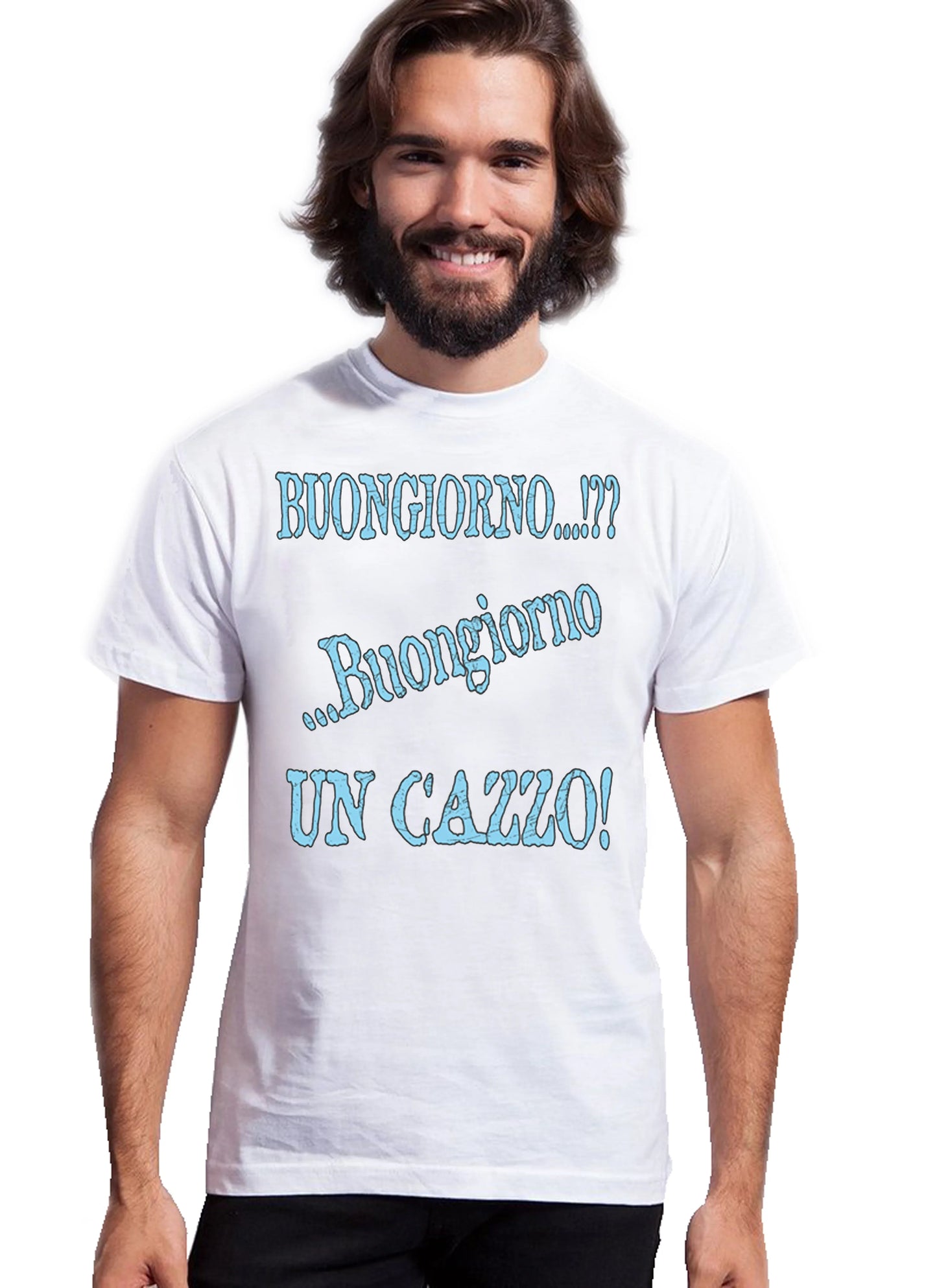 Buongiorno un cazzo 3066 Solo Parole T-shirt Urban Men Uomo 100% Cotone Pettinato JK - STREET STYLE