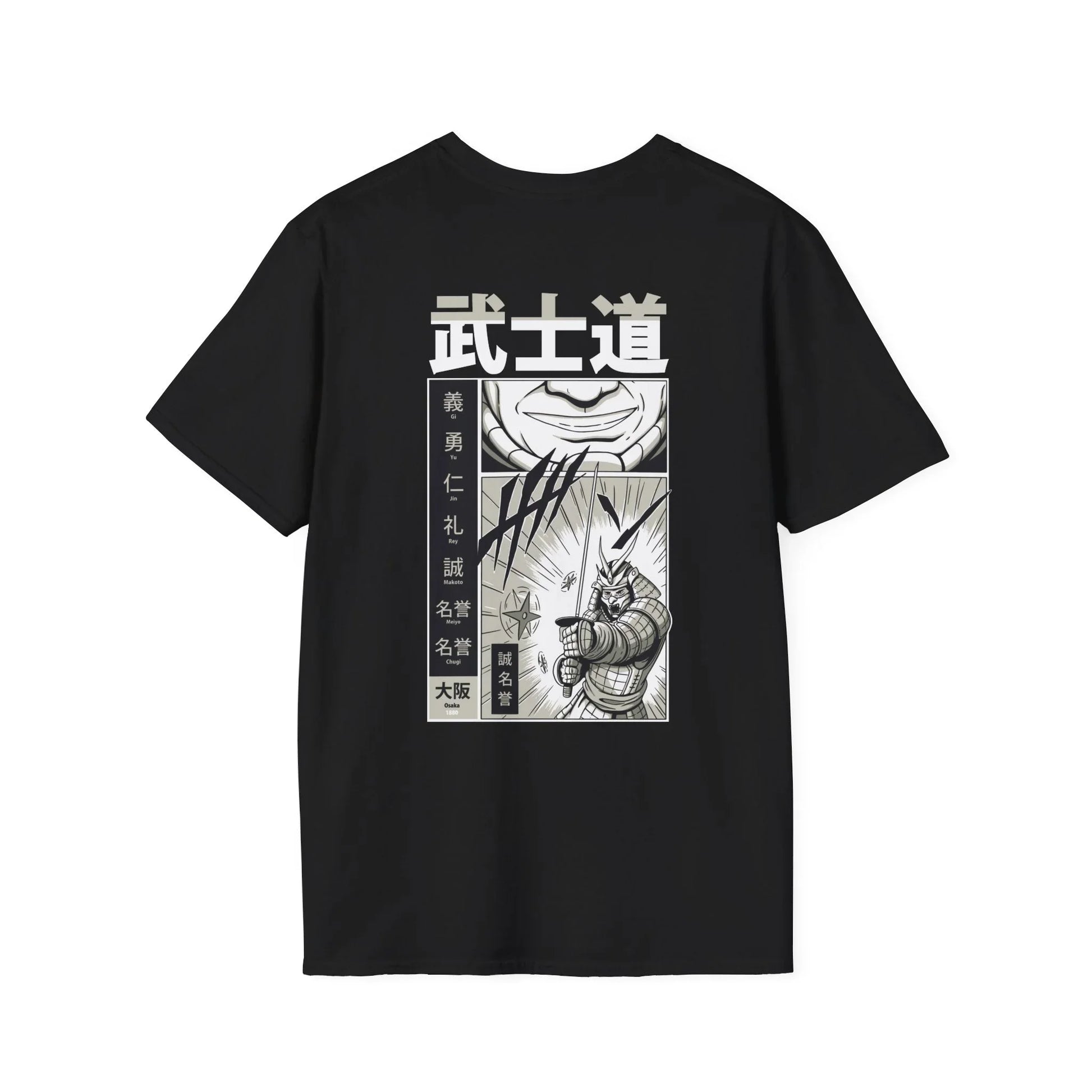 Ninja Attack - Samurai Manga - Unisex T-Shirt - Back Print - STREET STYLE