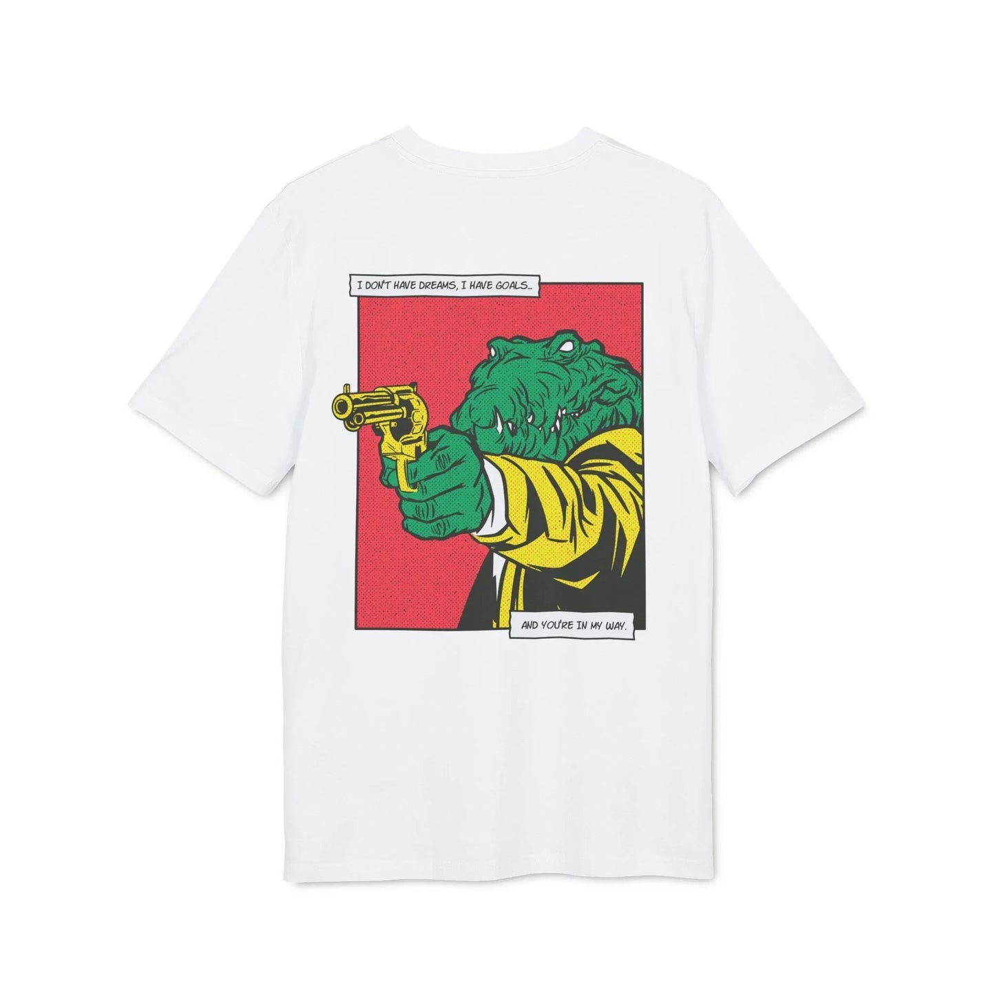 Alligator with Gun - Comic Mafia - Premium Bio Unisex T-Shirt - Back Print - STREET STYLE