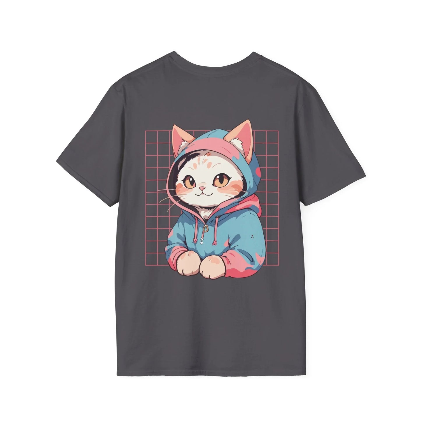 Cute Cat - Anime World - Unisex T-Shirt - Back Print - STREET STYLE