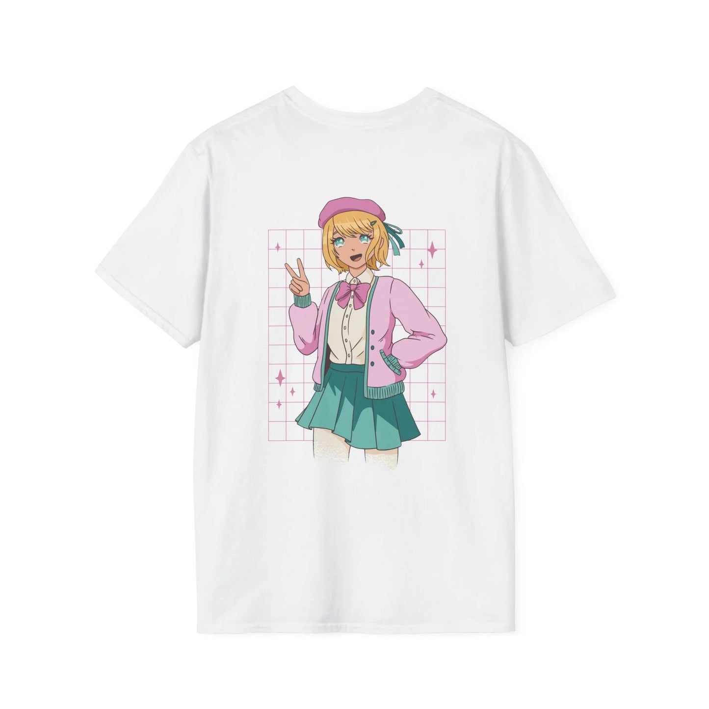 Sweet Anime Girl - Anime World - Unisex T-Shirt - Back Print - STREET STYLE