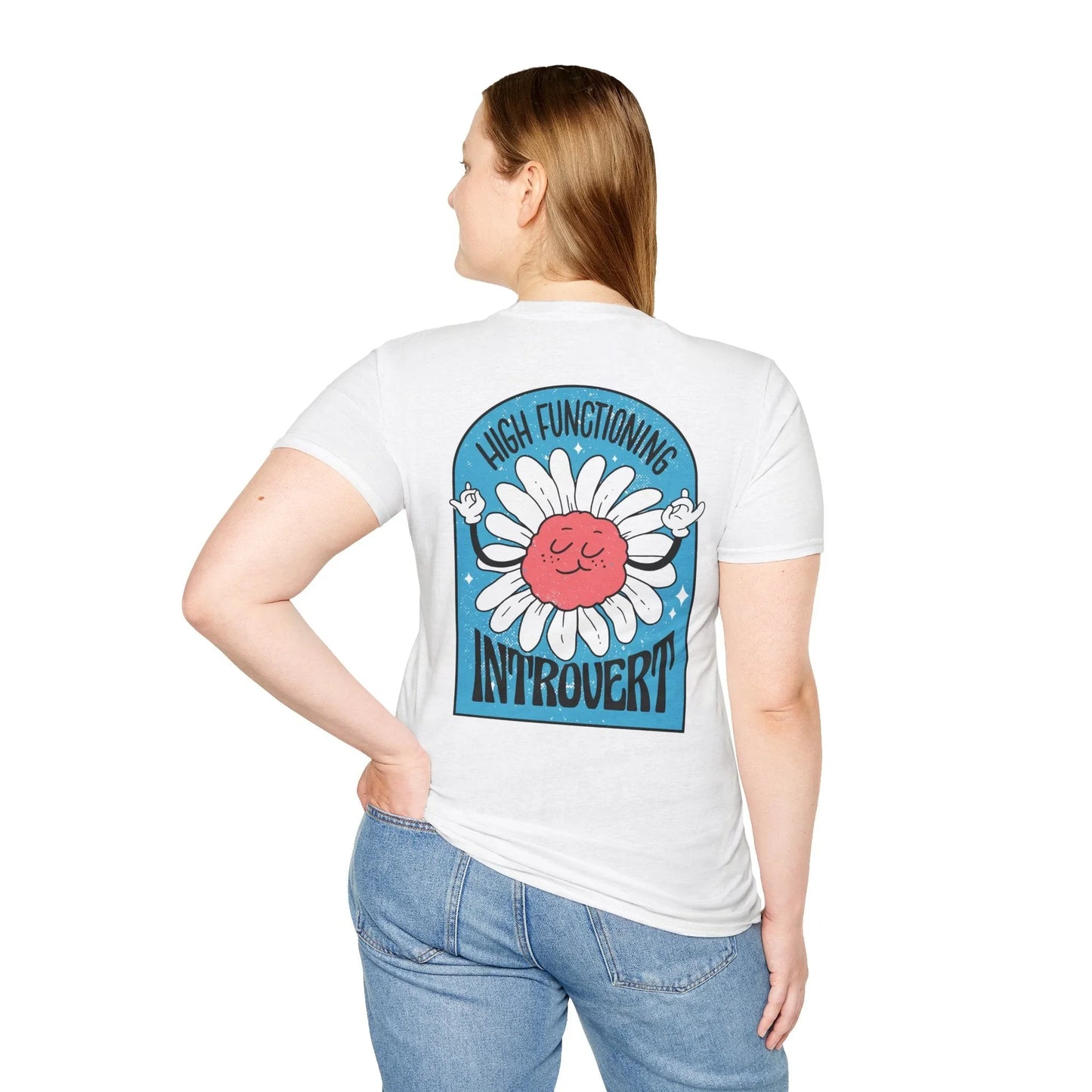High functioning introvert - Antisocial Retro - Unisex T-Shirt - Back Print - STREET STYLE