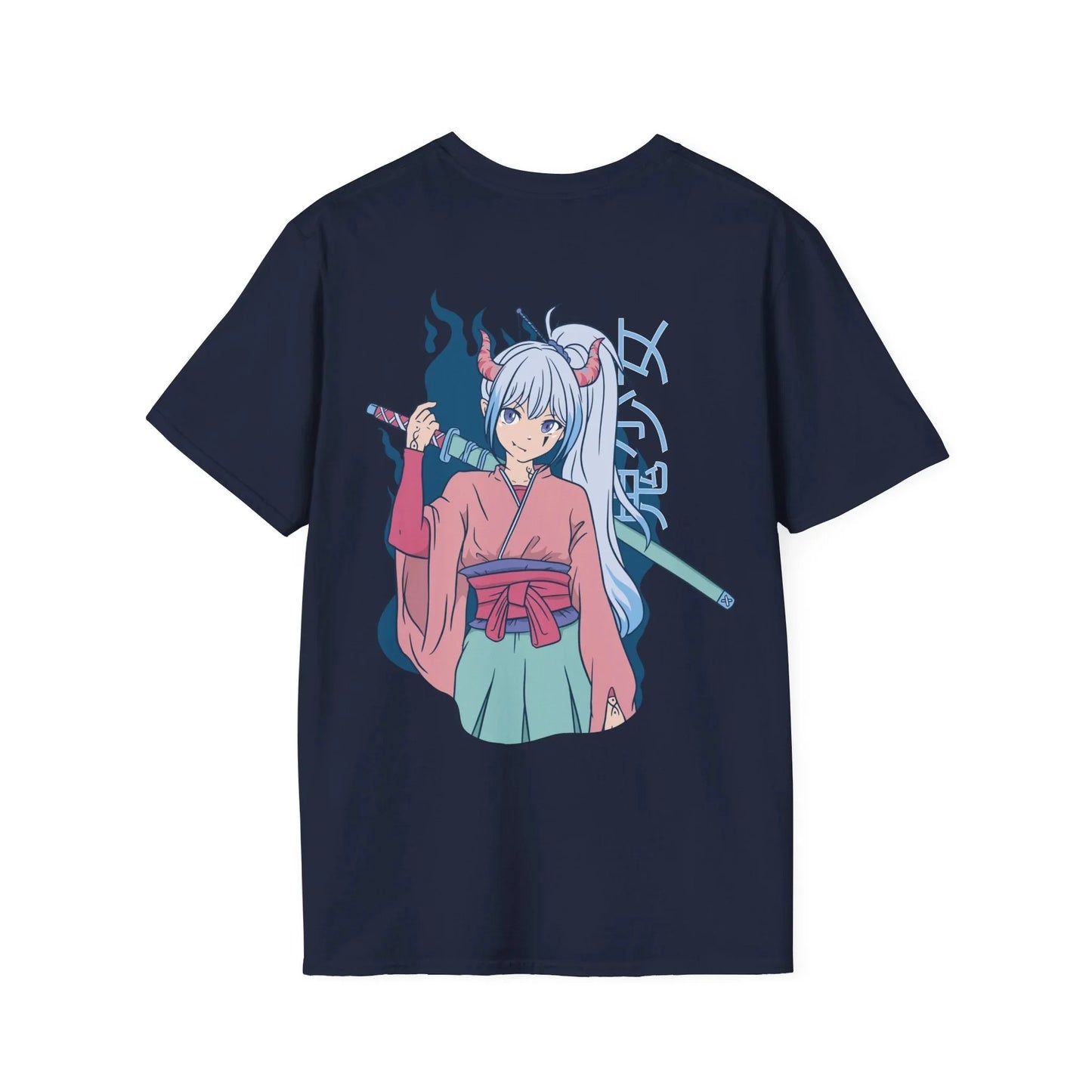 Anime Girl Katana - Anime World - Unisex T-Shirt - Back Print - STREET STYLE