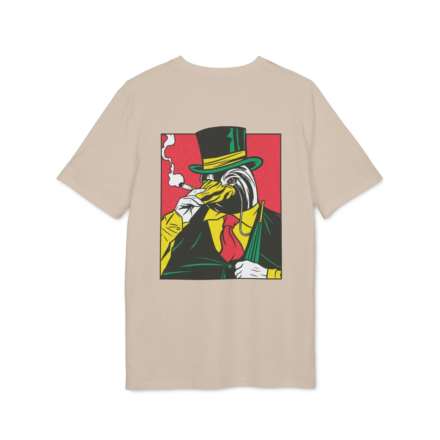Smoking Penguin - Comic Mafia - Premium Bio Unisex T-Shirt - Back Print - STREET STYLE