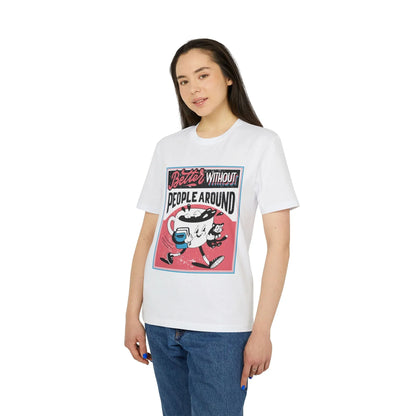 Better without People around - Antisocial Retro - Premium Bio Unisex T-Shirt - Front Print - STREET STYLE