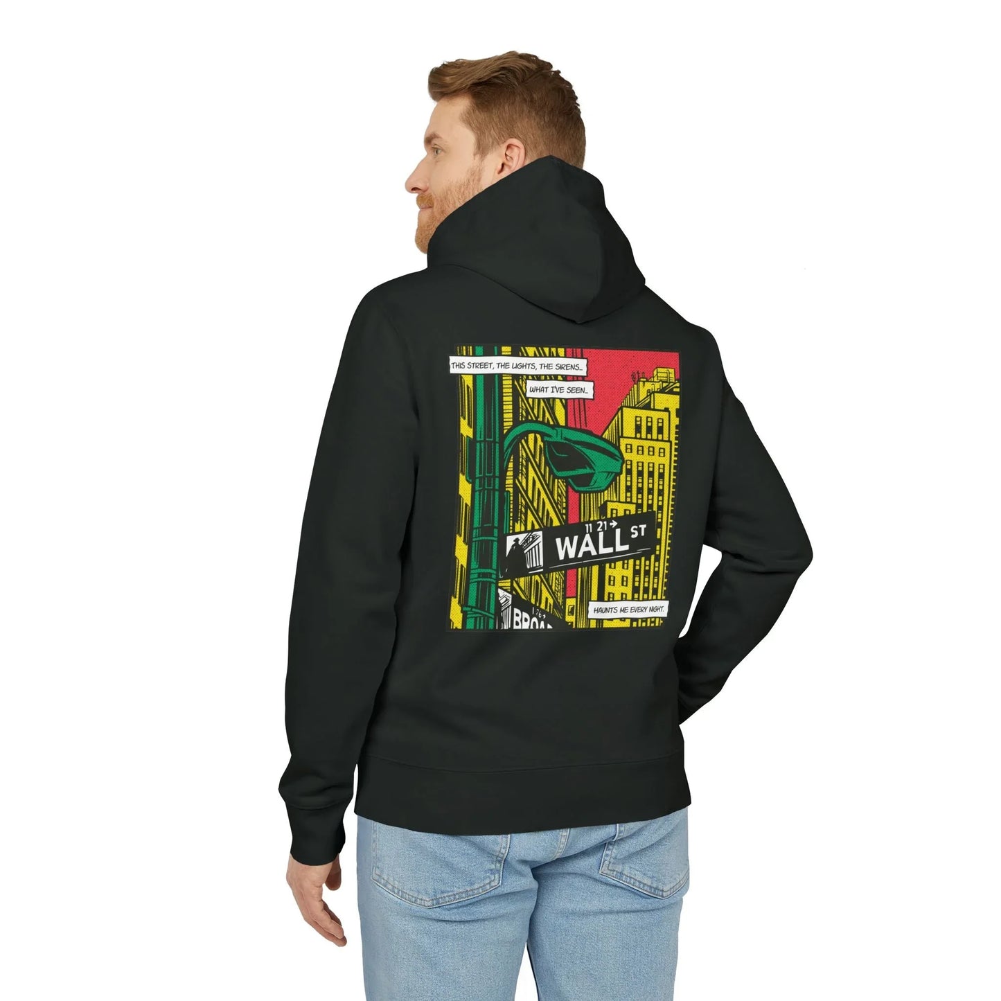 Wall Street - Comic Mafia - Premium Bio Unisex Hoodie - Back Print - STREET STYLE