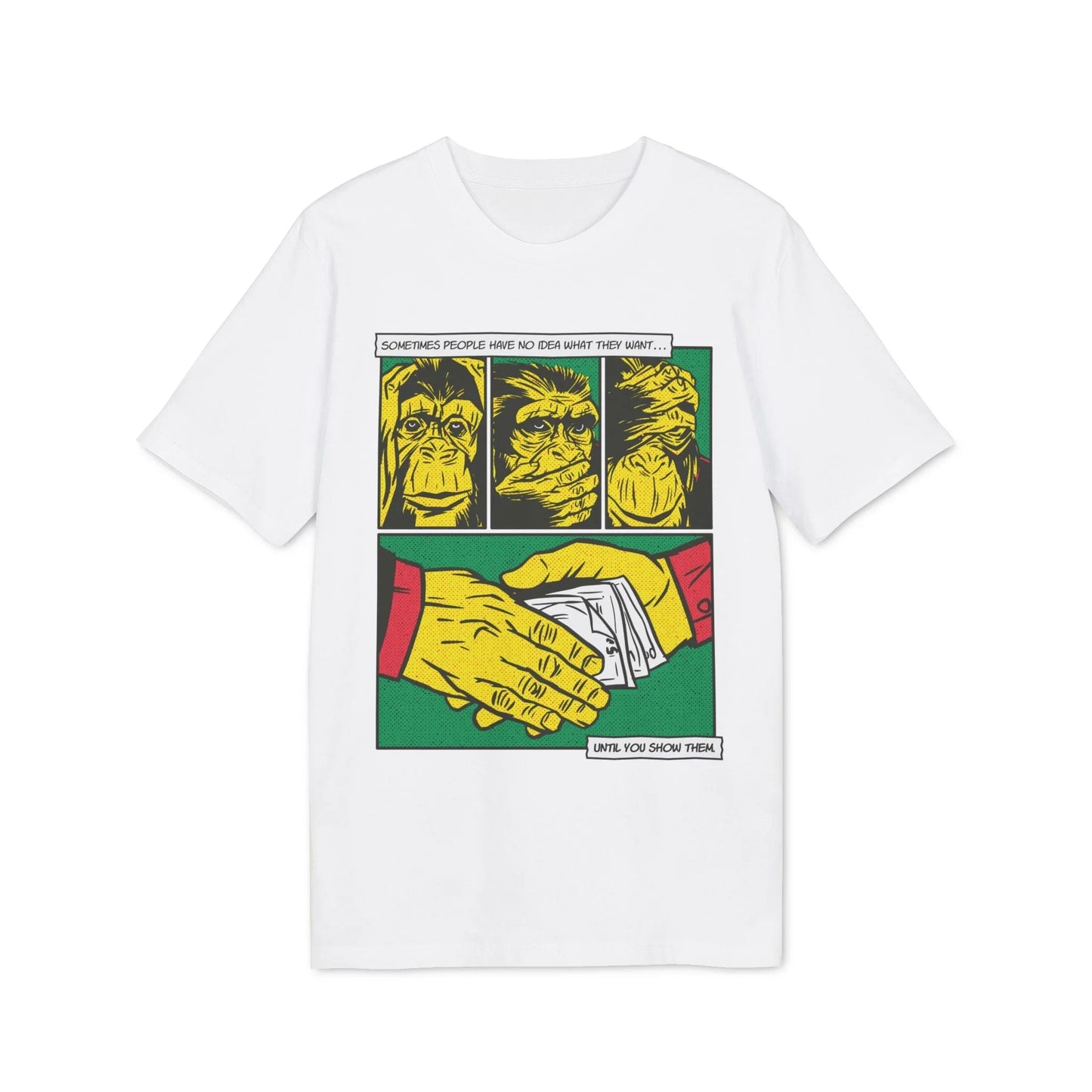 Three Monkeys - Comic Mafia - Premium Bio Unisex T-Shirt - Front Print - STREET STYLE