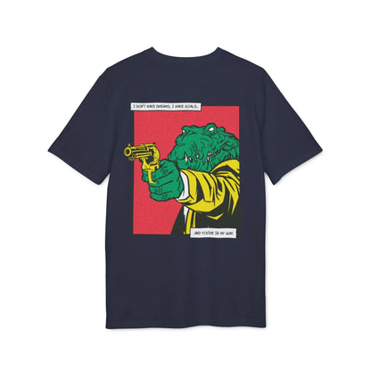 Alligator with Gun - Comic Mafia - Premium Bio Unisex T-Shirt - Back Print - STREET STYLE