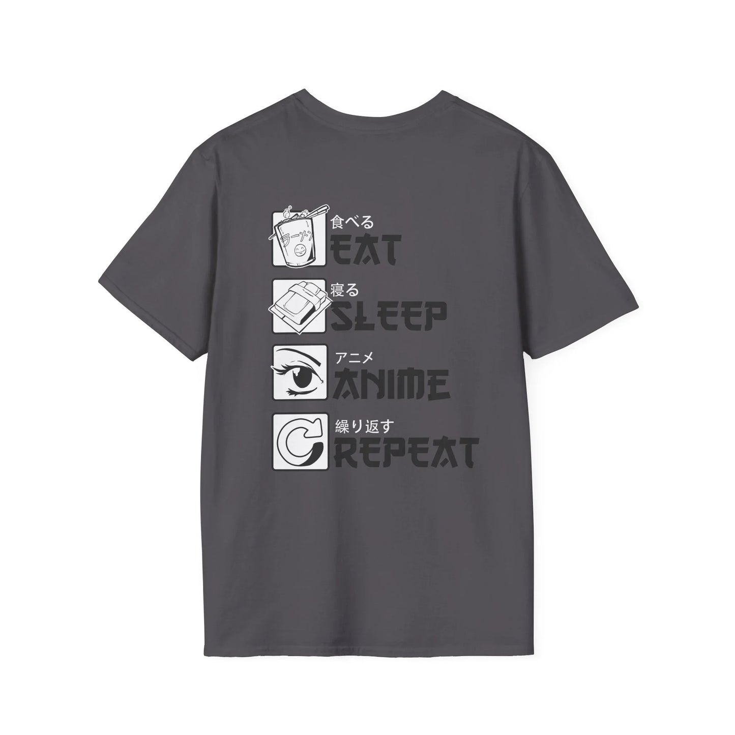 Eat Sleep Anime Repeat - Anime World - Unisex T-Shirt - Back Print - STREET STYLE