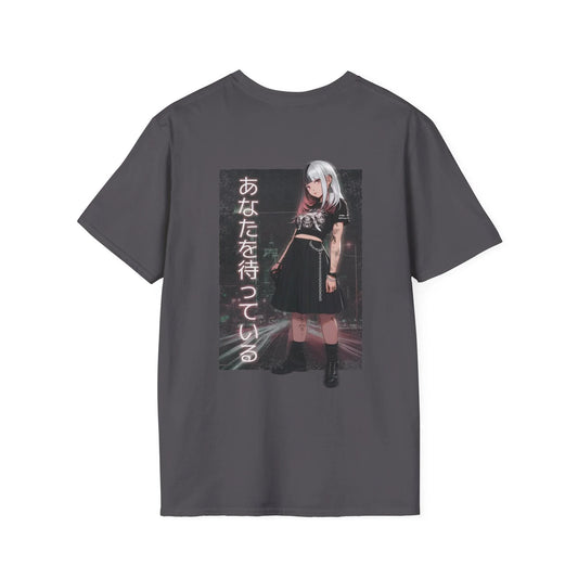 Waiting for you Girl - Anime World - Unisex T-Shirt - Back Print - STREET STYLE