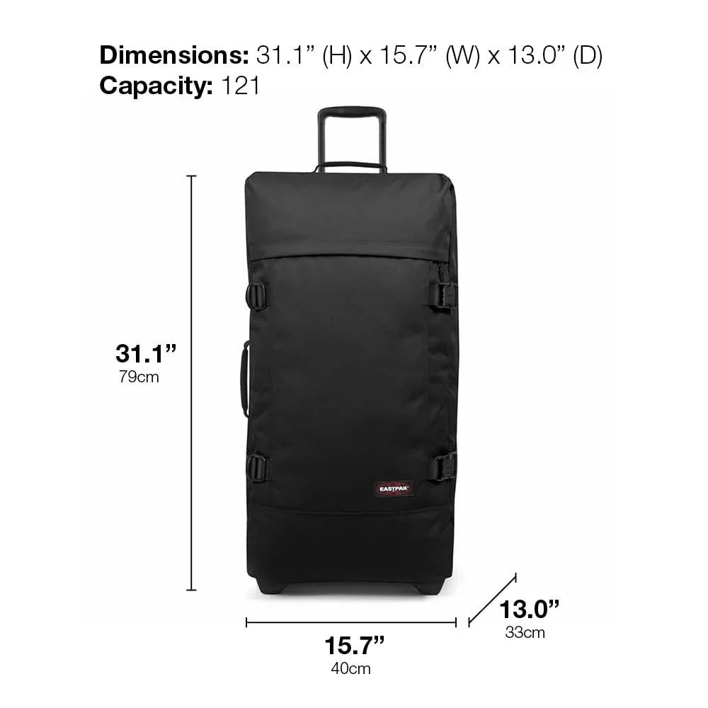 Eastpak TRANVERZ L Suitcase, 79 x 40 x 33 cm, 121 L, Black Denim, Tranverz L - STREET STYLE