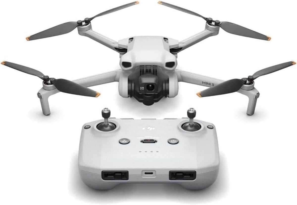 DJI Mini 3 (con DJI RC) – Mini drone con fotocamera leggero, con stabilizzatore a 3 assi, video in 4K HDR, autonomia 38 minuti, trasmissione video fino a 10 km, riprese verticali, return integrato