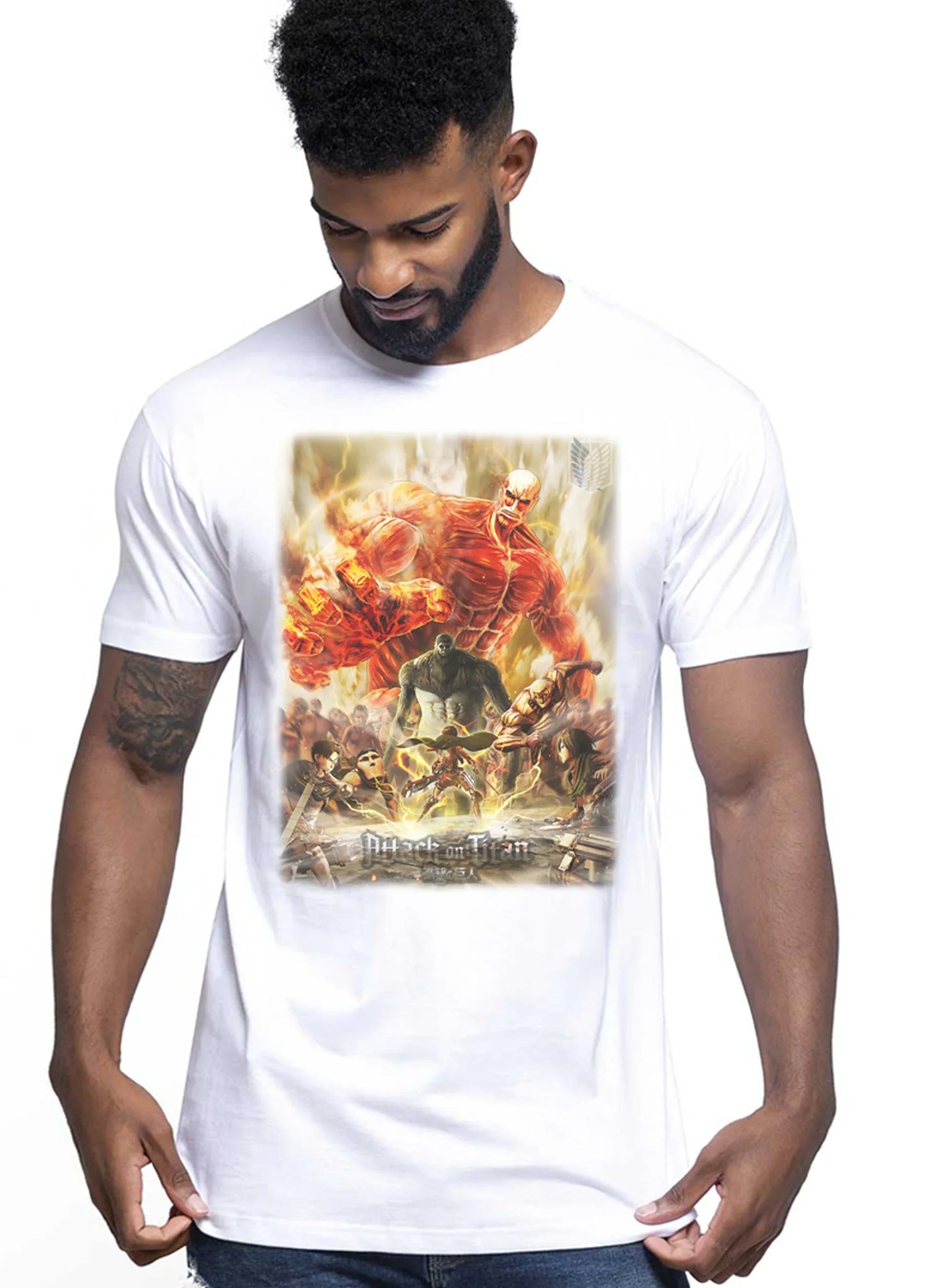 Attack on Titan Manga Anime Fumetti 6000 T-shirt Urban Men Uomo 100% Cotone Pettinato JK - STREET STYLE