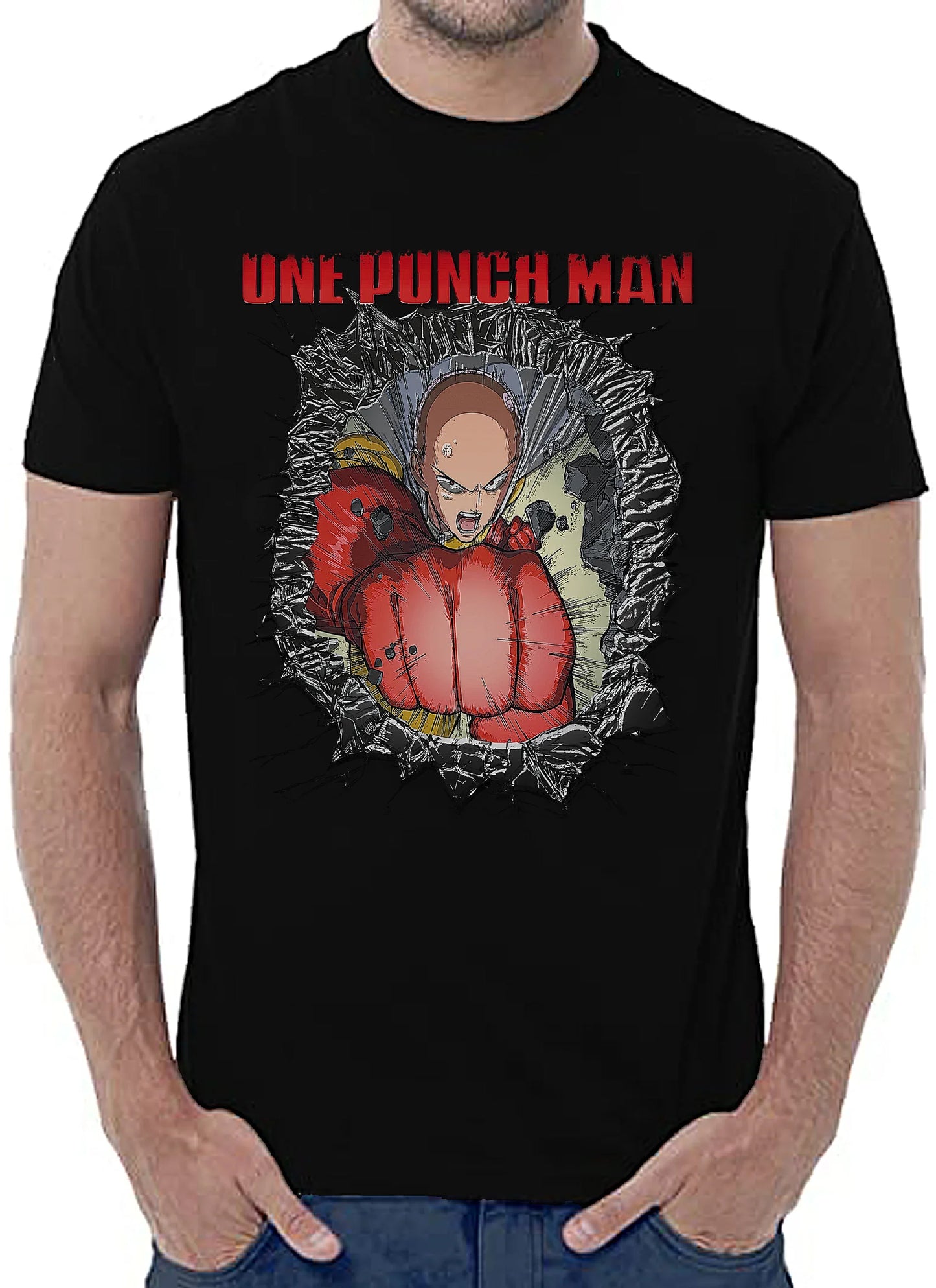 One Punch Man Manga Anime Fumetti 6002 T-shirt Urban Men Uomo 100% Cotone Pettinato JK - STREET STYLE