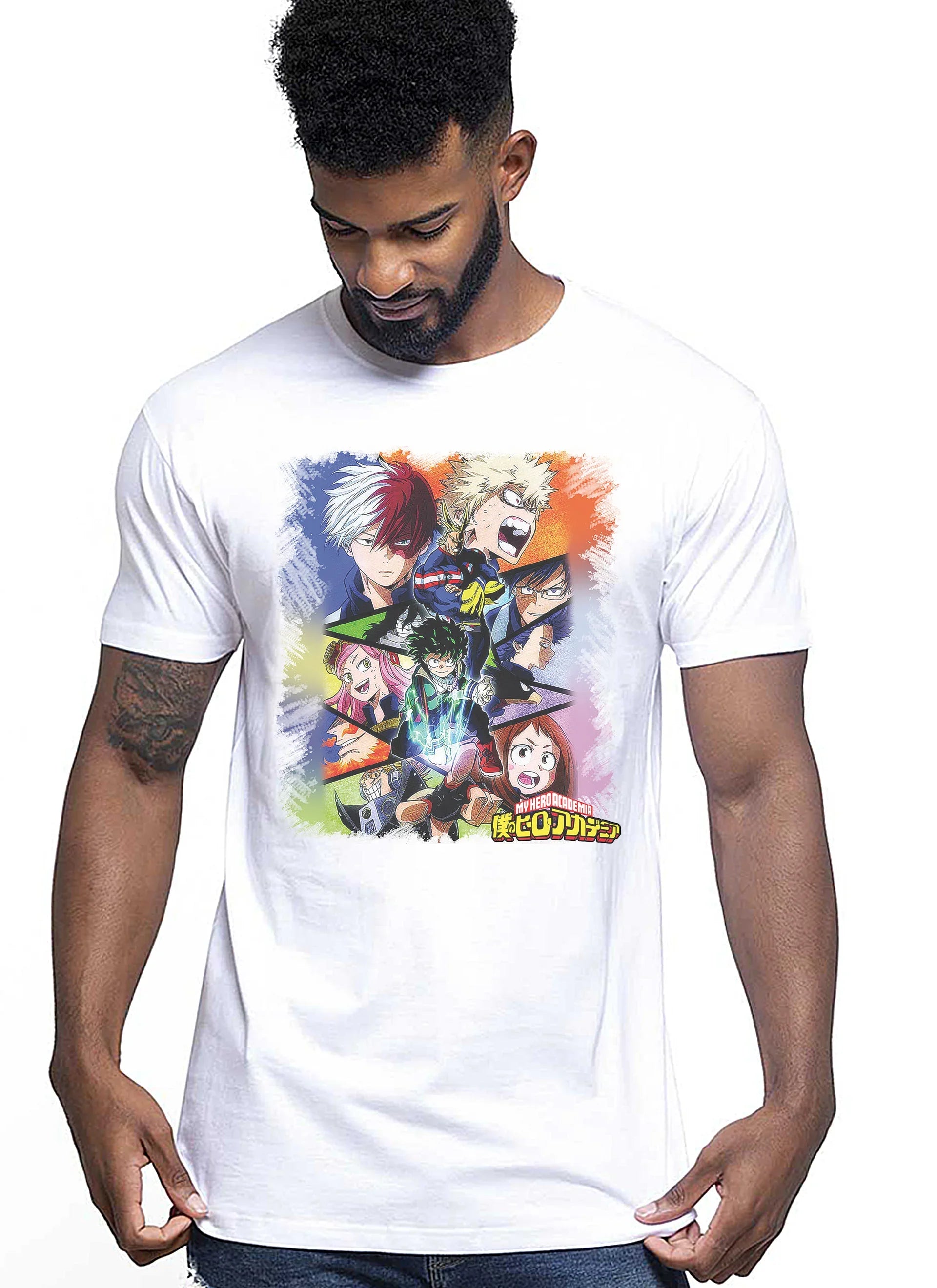 Boku no Hero Academia Manga Anime Fumetti 6005-3 T-shirt Urban Men Uomo 100% Cotone Pettinato JK - STREET STYLE