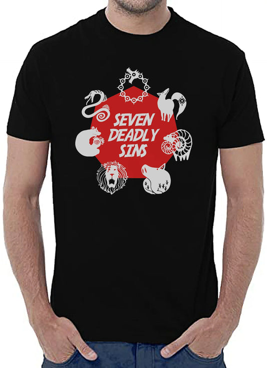 I Sette Peccati Capitali Manga Anime Fumetti 6006-2 T-shirt Urban Men Uomo 100% Cotone Pettinato JK - STREET STYLE