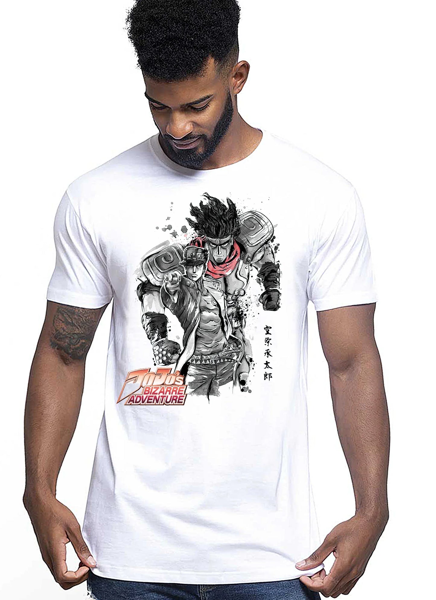 Jojo Bizarre Adventure Manga Anime Fumetti 6007-2 T-shirt Urban Men Uomo 100% Cotone Pettinato JK - STREET STYLE