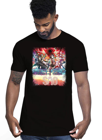 Sword art Online Manga Anime Fumetti 6008-2 T-shirt Urban Men Uomo 100% Cotone Pettinato JK - STREET STYLE