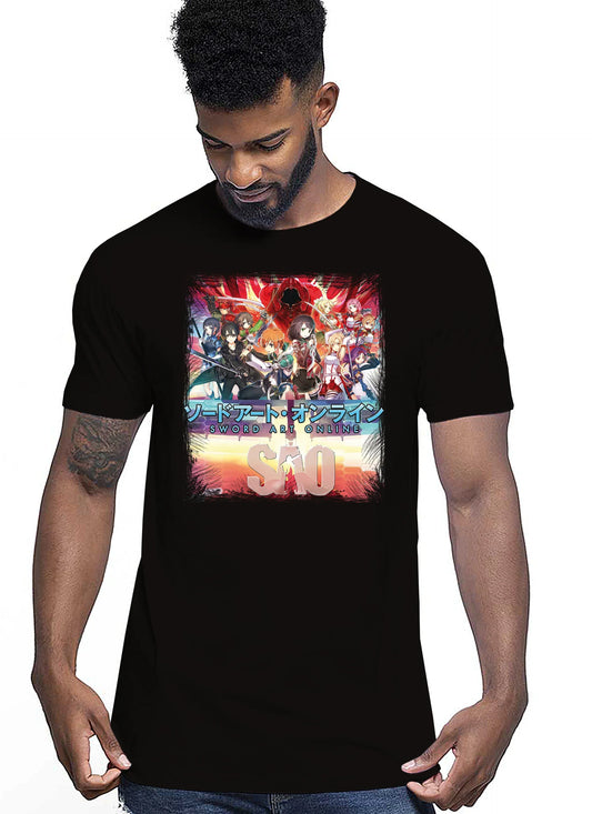 Sword art Online Manga Anime Fumetti 6008-2 T-shirt Urban Men Uomo 100% Cotone Pettinato JK - STREET STYLE