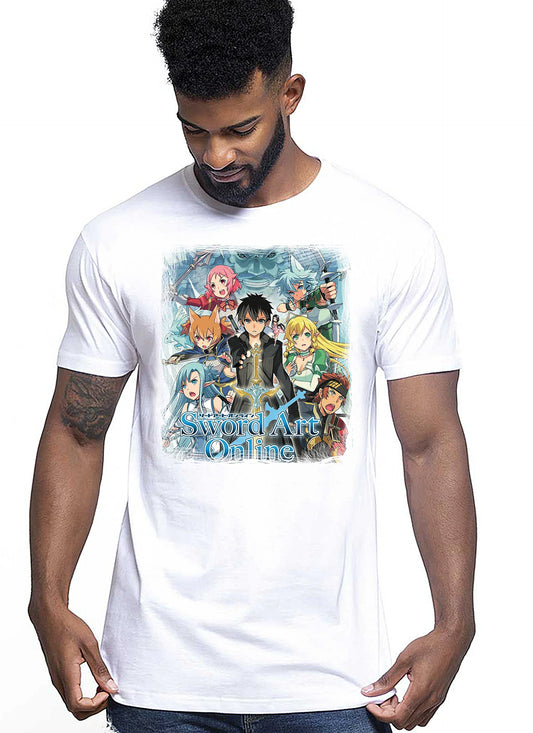 Sword art Online Manga Anime Fumetti 6008 T-shirt Urban Men Uomo 100% Cotone Pettinato JK - STREET STYLE