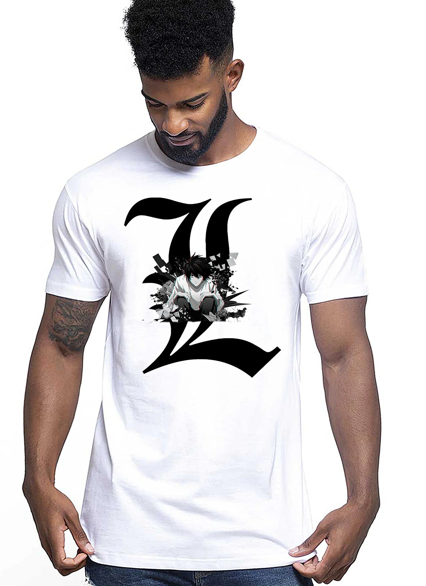 Death Note L3D Manga Anime Fumetti 6010-5 T-shirt Urban Men Uomo 100% Cotone Pettinato JK - STREET STYLE