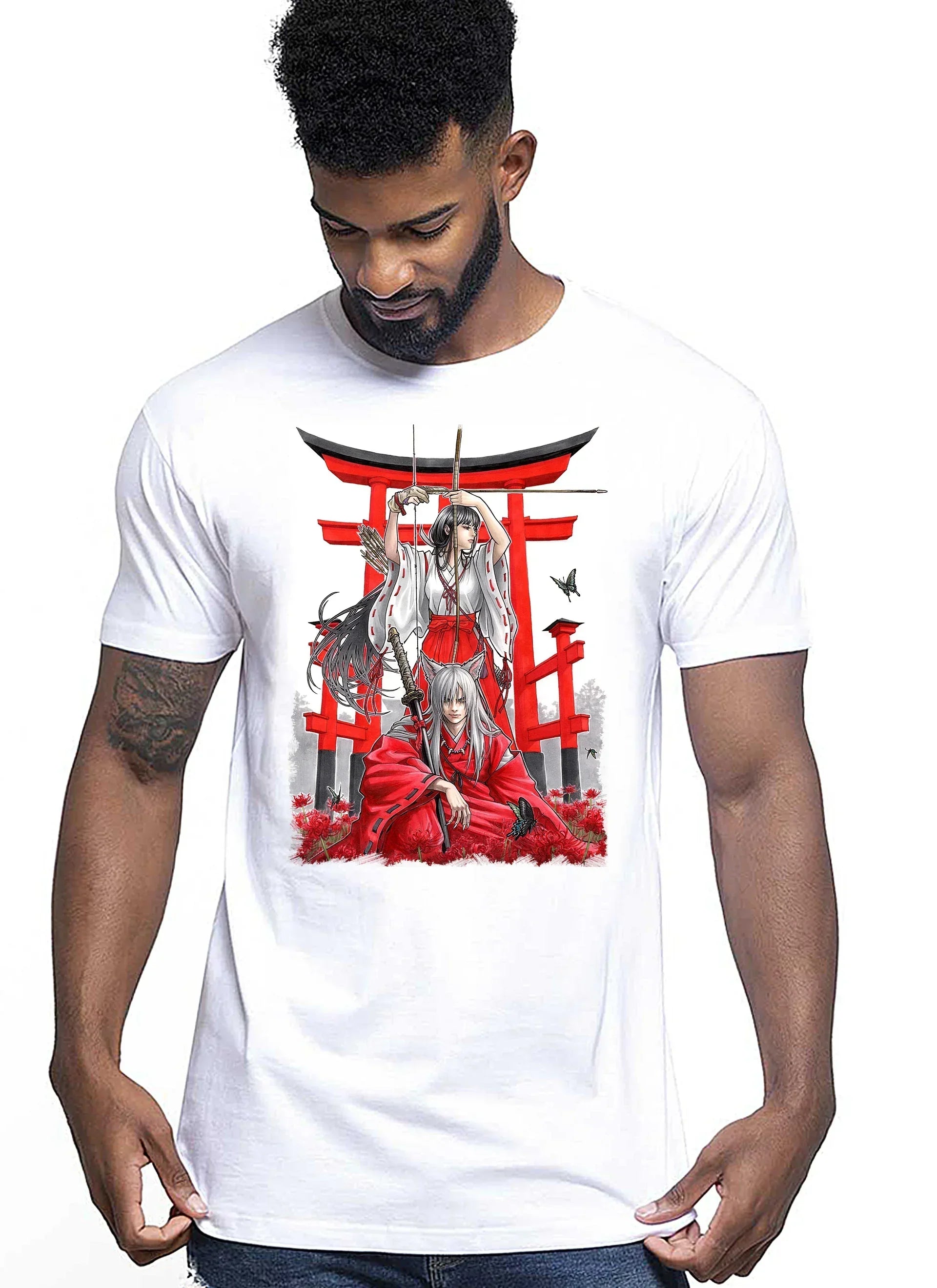InuYasha Giapponese Manga Anime Fumetti 6013 T-shirt Urban Men Uomo 100% Cotone Pettinato JK - STREET STYLE