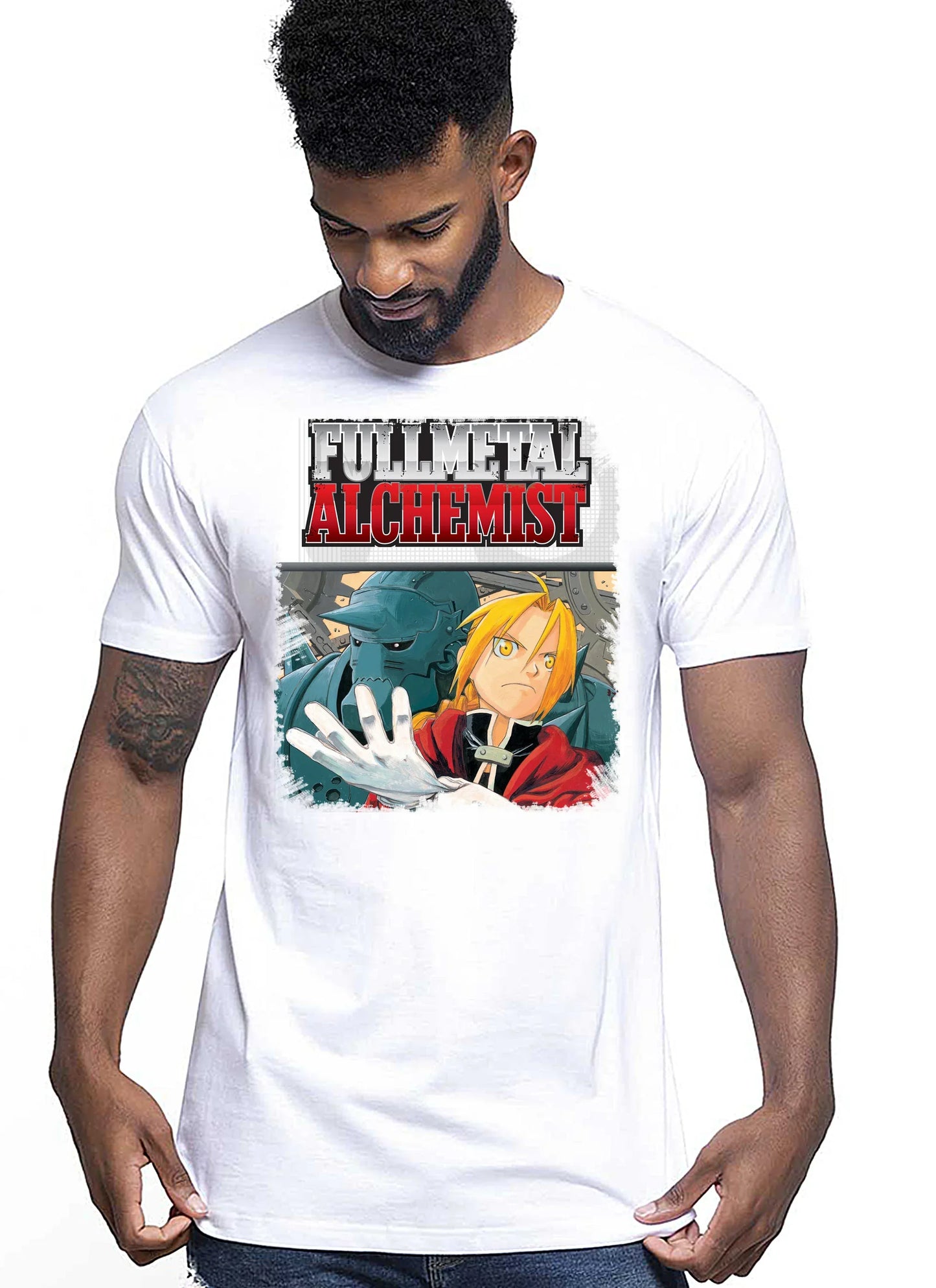Fullmetal Alchemist Manga Anime Fumetti 6014-3 T-shirt Urban Men Uomo 100% Cotone Pettinato JK - STREET STYLE