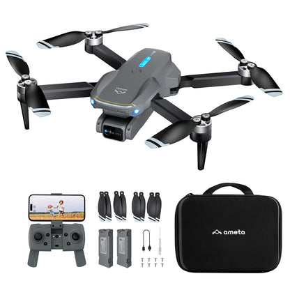 Ameta Drone con Telecamera 4K per Bambini e Adulti, S20 Lite Mini Droni Pieghevole con Motore Brushless/ 36min di Volo/Altitudine Mantenimento/Volo Circolare, Regalo per Uomo Ragazzo, Meno di 249g
