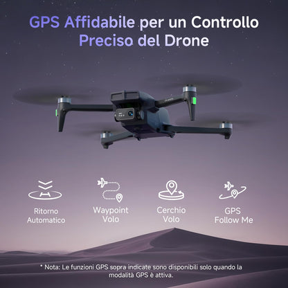Ameta Drone con Telecamera 4K Professionale, S20 Pro Drone GPS per Bambini e Adulti con Ritorno Automatico/ 50 Minuti/Follow Me/Modalità Intelligenti/Controllo Gesti, Mini Drones FPV Meno di 249g