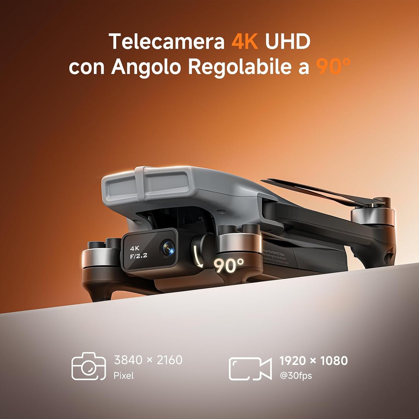 Ameta S20 Drone con Telecamera 4K Professionale, Drone GPS per Bambini e Adulti con Ritorno Automatico/ 50 Minuti/Modalità Intelligenti/Follow Me/Controllo Gesti, Mini Drones FPV Meno di 249g