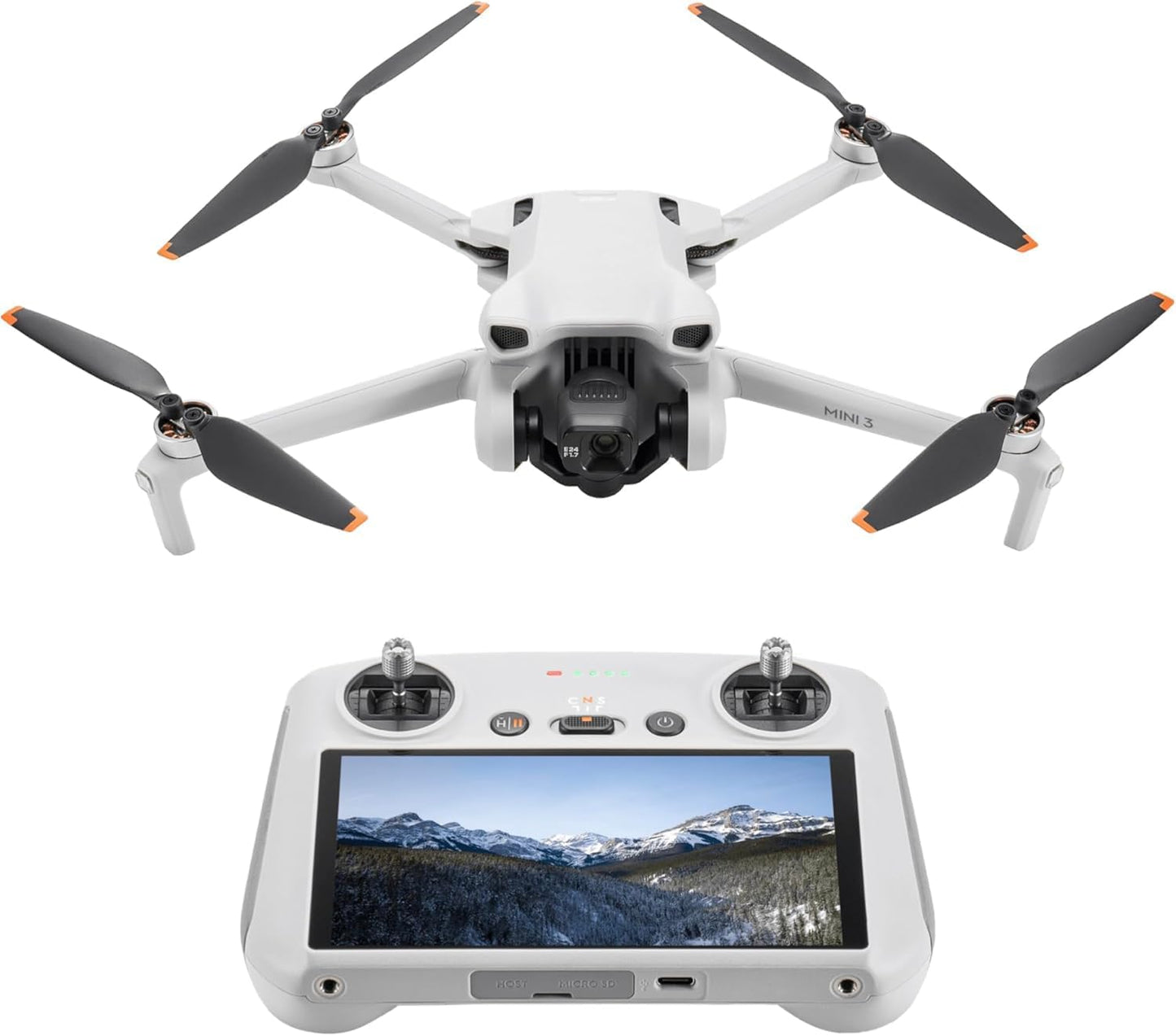 DJI Mini 3 (con DJI RC) – Mini drone con fotocamera leggero, con stabilizzatore a 3 assi, video in 4K HDR, autonomia 38 minuti, trasmissione video fino a 10 km, riprese verticali, return integrato