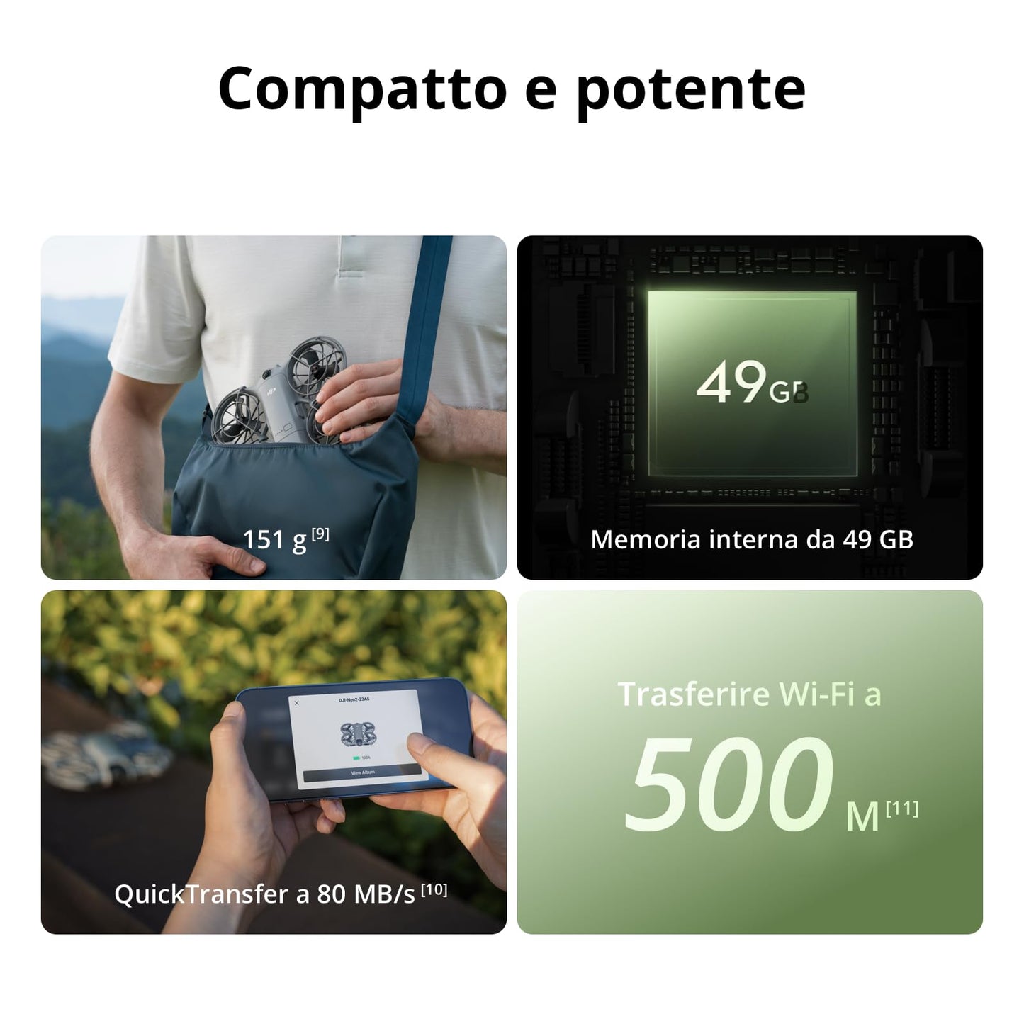 DJI Neo 2 Combo Motion Fly More con RC Motion 3 e Goggles N3, trasmissione stabile con transceiver digitale, drone 4K per principianti, volo FPV, 3 batterie