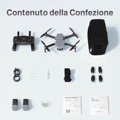 Ameta Drone con Telecamera 4K Professionale e GPS, S50 Lite Droni FPV con Ritorno Automatico, 50 Minuti di Volo, Follow Me, Modalità Intelligenti, Controllo Gesti, Portata 500m, Meno di 249g