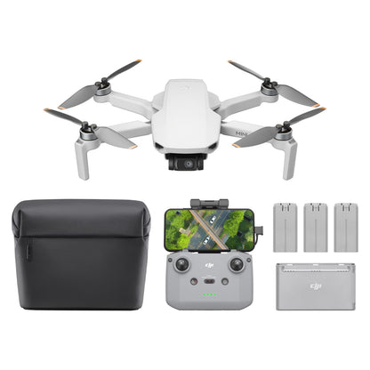 DJI Mini 4K Camera Drone Combo, drone per adulti, fotocamera 4K UHD, < 249 g, stabilizzatore 3 assi, trasmissione video 10 km, return automatico, 2 batterie per tempo di volo fino a 62 minuti