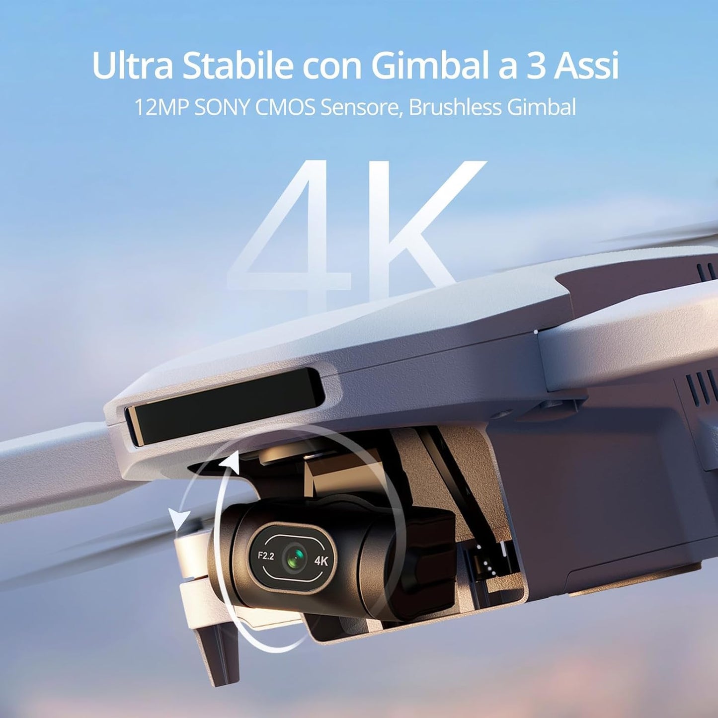 Potensic ATOM 4K GPS Drone Pieghevole con Gimbal a 3 Assi, ＜249 g, 6KM Trasmissione, 12MP Foto, 64 Minuti di Volo con 2 Batterie, QuickShots, Seguito Visivo, C0