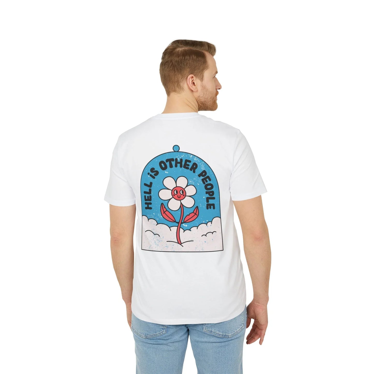 Hell is other People - Antisocial Retro - Premium Bio Unisex T-Shirt - Back Print - STREET STYLE