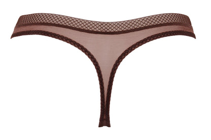 Sheer See Through Thong Panty Gossard Glossies Rich Brown - STREET STYLE