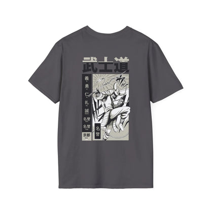 Samurai with Whip - Samurai Manga - Unisex T-Shirt - Back Print - STREET STYLE