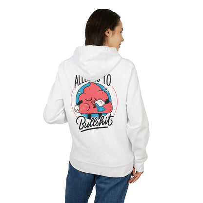 Allergic to Bullshit - Antisocial Retro - Premium Bio Unisex Hoodie - Back Print - STREET STYLE