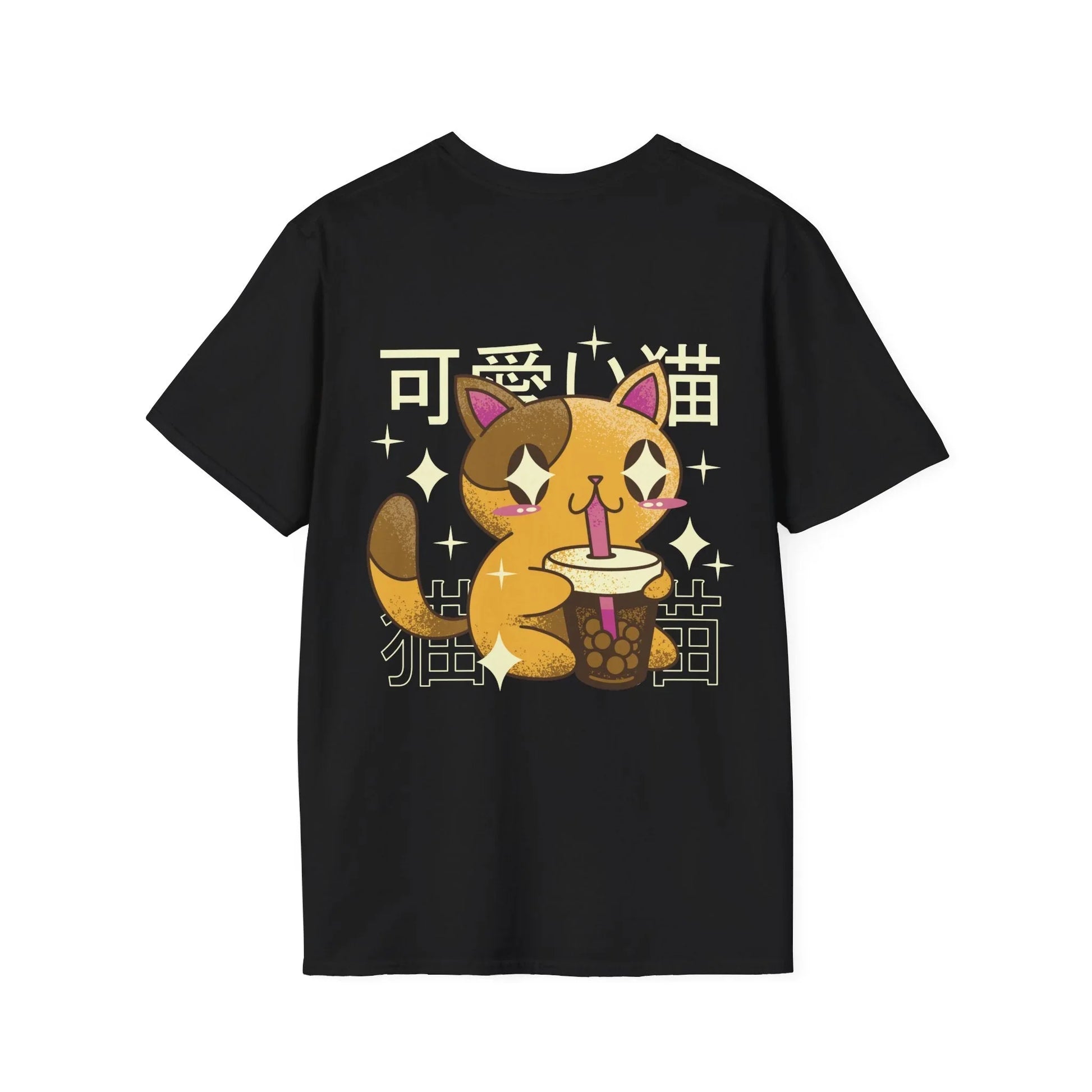 Cat Bubble Tea - Kawaii Character - Unisex T-Shirt - Back Print - STREET STYLE