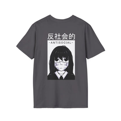 Antisocial Girl - Anime World - Unisex T-Shirt - Back Print - STREET STYLE