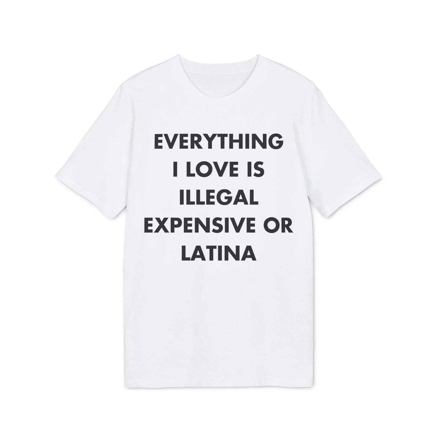 Everything I Love is illegal expensive or Latina - Everything I Love - Premium Bio Unisex T-Shirt - Front Print - STREET STYLE