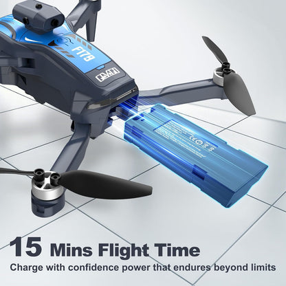 Drone Pieghévole Con Fotocamera 1080P & Schermo LCD 2,8", Evitamento Ostacoli, Motore Brushless, Quadricottero FPV WiFi, Volo A Traiettoria, Autonomia Di Volo 16 Min, Per Adulti/Principianti